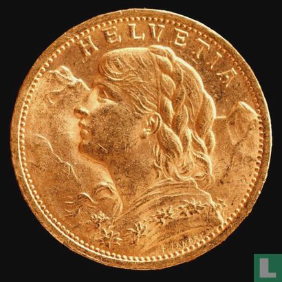 Zwitserland 20 francs 1902 - Afbeelding 2