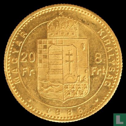 Hungary 8 forint / 20 francs 1886 - Image 1