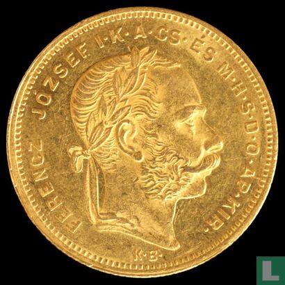 Ungarn 8 Forint / 20 Frank 1876 - Bild 2