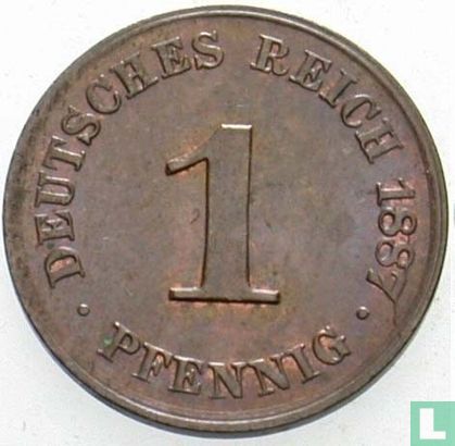 Empire allemand 1 pfennig 1887 (J) - Image 1