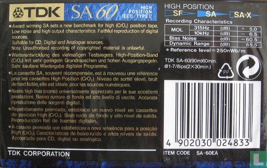 TDK SA60 cassette - Afbeelding 2