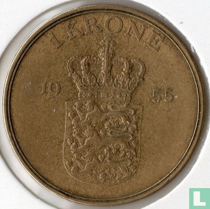 Denmark 1 krone 1955 - Image 1
