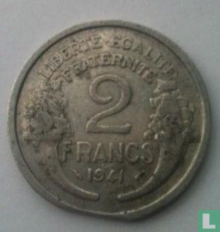 Frankrijk 2 francs 1941 (defect muntplaatje) - Afbeelding 1