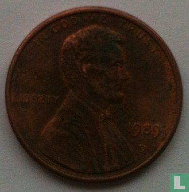 Verenigde Staten 1 cent 1989 (D - muntteken laag) - Afbeelding 1