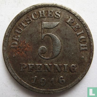 German Empire 5 pfennig 1916 (J) - Image 1
