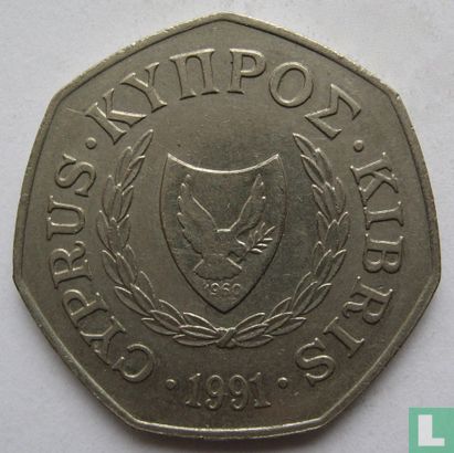 Cyprus 50 cents 1991 - Afbeelding 1