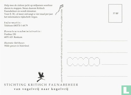 F000037 - Stichting Kritisch Faunabeheer "Van vogelvrij naar kogelvrij" - Afbeelding 2