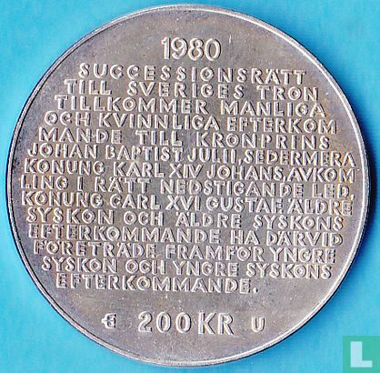 Suède 200 kronor 1980 (PROOFLIKE) "Royal Succession" - Image 1