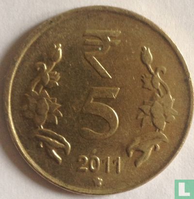 India 5 rupees 2011 (Hyderabad) - Image 1