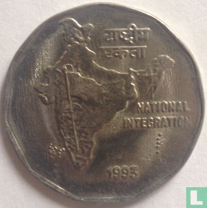 India 2 rupees 1993 (Calcutta) - Image 1