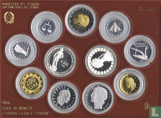 Italy mint set 1986 (PROOF) - Image 1