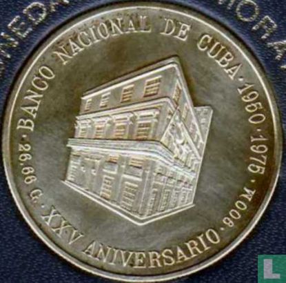 Cuba 10 pesos 1975 (PROOF) "25th anniversary National Bank of Cuba" - Afbeelding 1