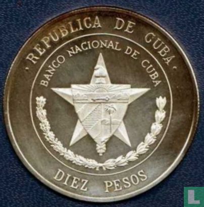 Cuba 10 pesos 1975 (PROOF) "25th anniversary National Bank of Cuba" - Afbeelding 2