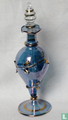 Egypte decorative blue bottle with glass stopper
