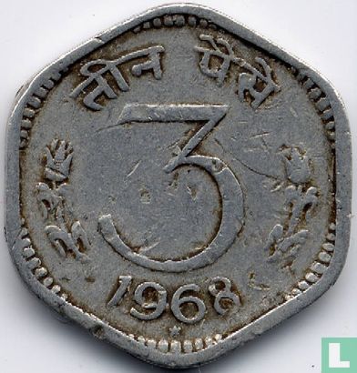 India 3 paise 1968 (Hyderabad - type 2) - Afbeelding 1