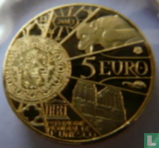 Frankrijk 5 euro 2013 (PROOF) "850th anniversary Notre-Dame de Paris cathedral" - Afbeelding 1