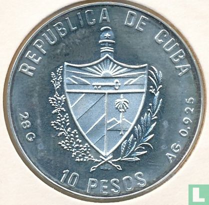 Cuba 10 pesos 1990 (BE) "1992 Summer Olympics in Barcelona - Volleyball" - Image 2