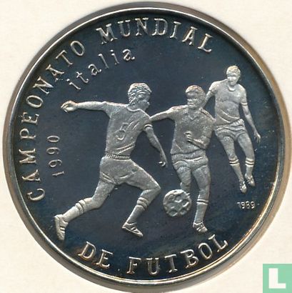 Cuba 5 pesos 1989 (PROOF) "1990 Football World Cup in Italy - 3 players" - Afbeelding 1