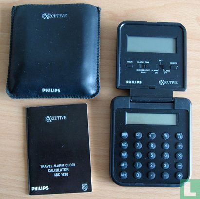 Philips SBC 1438 Executive Travel alarm clock calculator - Image 1