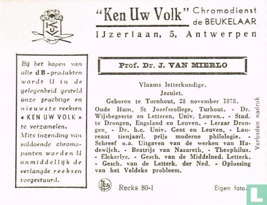 Prof. Dr. J. Van Mierlo - Image 2
