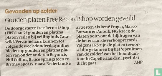 20140222 Gouden platen Free Record Shop worden geveild