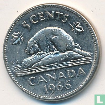 Canada 5 cents 1966 - Image 1