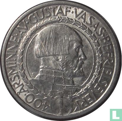 Zweden 2 kronor 1921 "400th Anniversary of Political Liberty" - Afbeelding 2