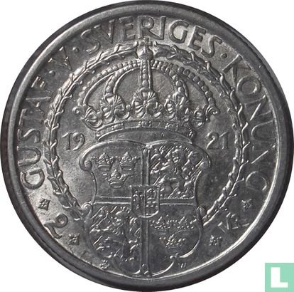 Zweden 2 kronor 1921 "400th Anniversary of Political Liberty" - Afbeelding 1
