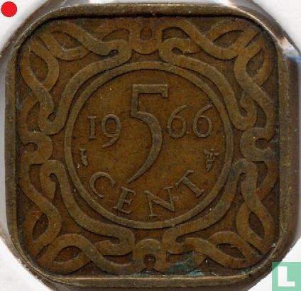 Suriname 5 cent 1966 (medailleslag) - Afbeelding 1