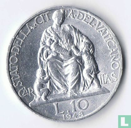 Vaticaan 10 lire 1948 - Afbeelding 1