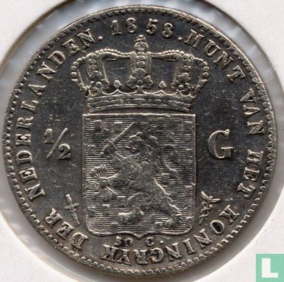 Netherlands ½ gulden 1858 - Image 1
