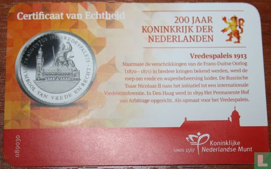 Coincard Nederland penning vredespaleis 1913 - Afbeelding 3