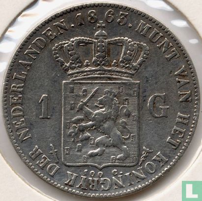 Pays-Bas 1 gulden 1863 - Image 1
