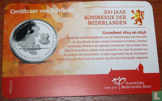 Coincard Nederland penning grondwet 1814 en 1848 - Afbeelding 3