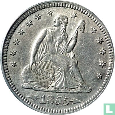Verenigde Staten ¼ dollar 1855 (S) - Afbeelding 1