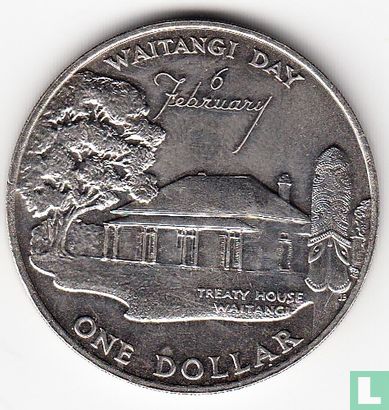 Nieuw-Zeeland 1 dollar 1977 "25th Anniversary of the Accession of Queen Elizabeth II - Waitangi Day" - Afbeelding 2
