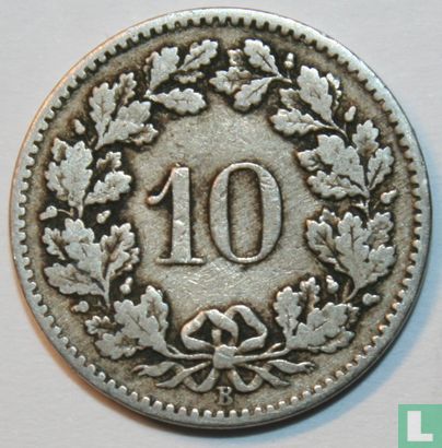 Zwitserland 10 rappen 1880 - Afbeelding 2