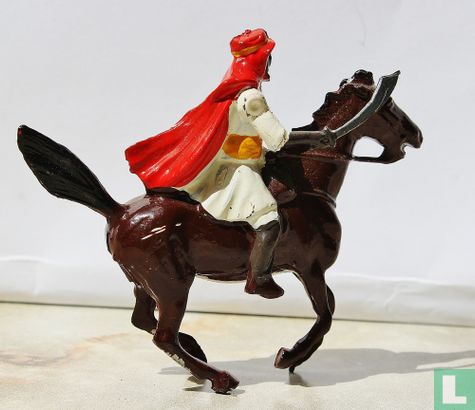 Arab on horse with scimitar red cloak - Image 2