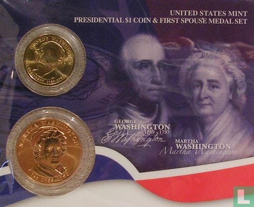 USA President (Washington) $1 coin & First Spouse Medal set 2007 - Image 1