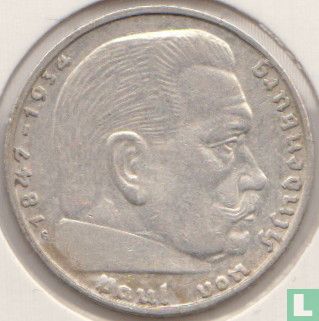 Empire allemand 2 reichsmark 1937 (G) - Image 2