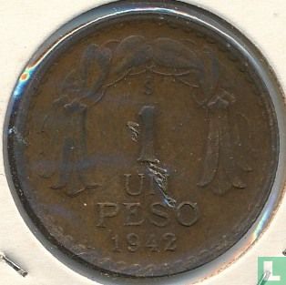 Chili 1 peso 1942 - Afbeelding 1