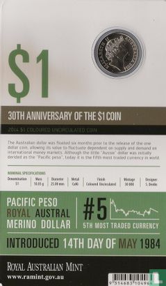 Australia 1 dollar 2014 (folder) "30th anniversary of the 1 dollar coin" - Image 2