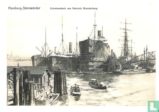 Hamburg-Steinwärder / Schwimmdock von Heinrich Brandenburg - REPRODUKTION 