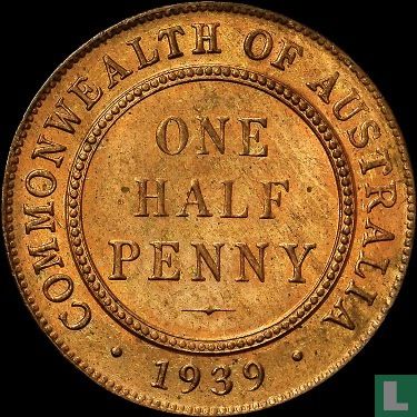 Australië ½ penny 1939 (Commonwealth reverse) - Afbeelding 1