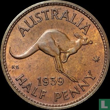 Australië ½ penny 1939 (Kangaroo reverse) - Afbeelding 1