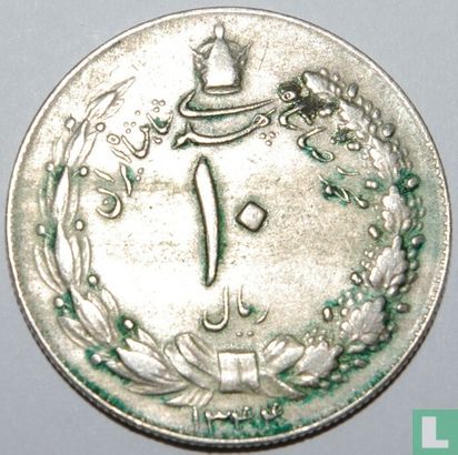 Iran 10 rials 1965 (SH1344) - Image 1