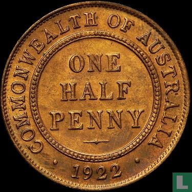 Australie ½ penny 1922 - Image 1