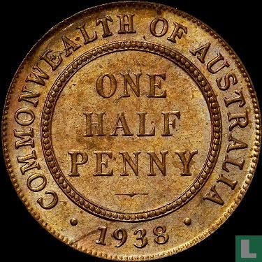 Australia ½ penny 1938 - Image 1