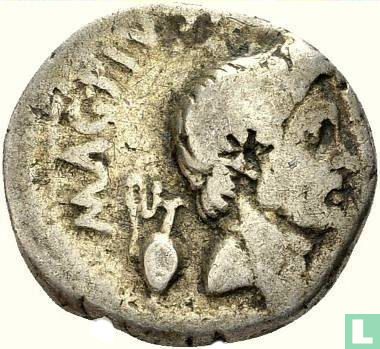 Romeinse Imperatoren. Sextus Pompeius, AR Denarius Sicilië 42-40 v.C. - Afbeelding 1