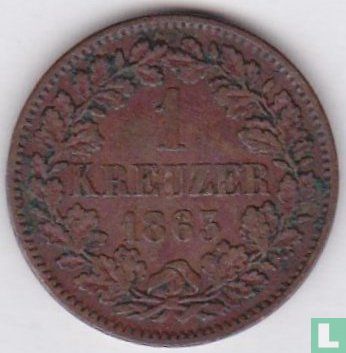 Baden 1 kreuzer 1863 - Afbeelding 1